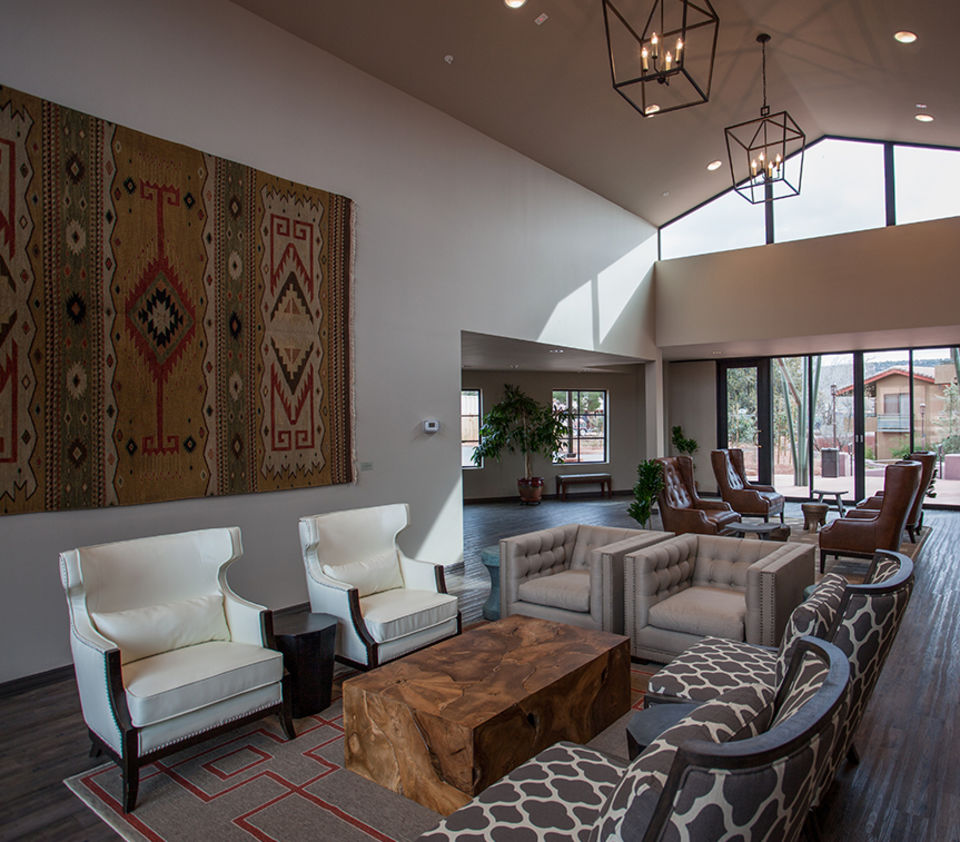 Southwestern style in the lobby at Sedona Rouge